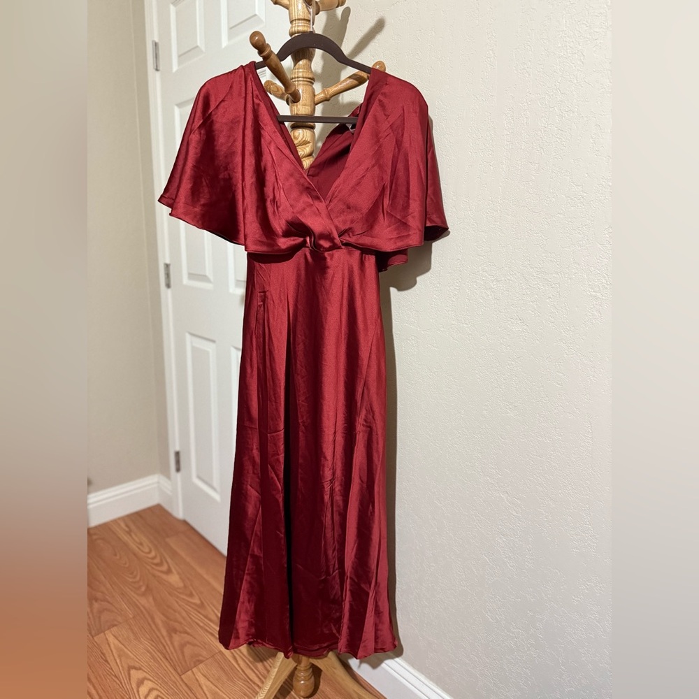 NWT ASTR Deep Wine Red Maxi Dress Size Xs